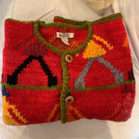 Colorful Geometric Patterned Cardigan - Picture 2 of 6